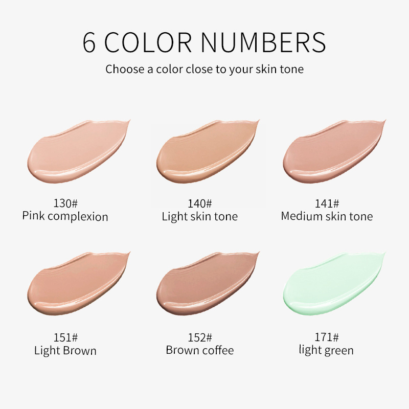 2021 Facial Full Coverage Concealer 6 Colors Waterproof Whitening Long Lasting Organic Makeup Foundation