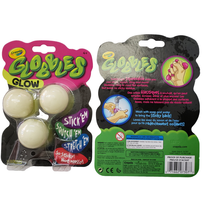 Wholesales GID Globbles Sticky Wall Toy Fidget Ball for Kid Toys to Stick to Ceiling Ball and Dart Game Shooting to Glass