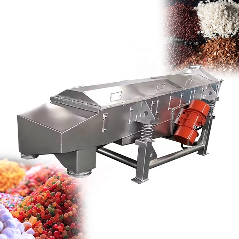 Polyester Stainless Steel Linear Vibrating Dewatering Screen For Industrial Vegetable Drying