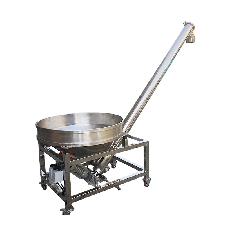 Rice Flour Starch Auger Feeder Machine grist Tubular Screw Conveyor with Hopper