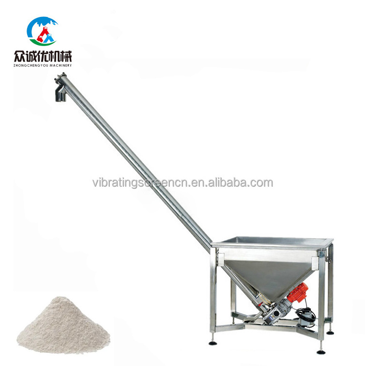 Rice Flour Starch Auger Feeder Machine grist Tubular Screw Conveyor with Hopper