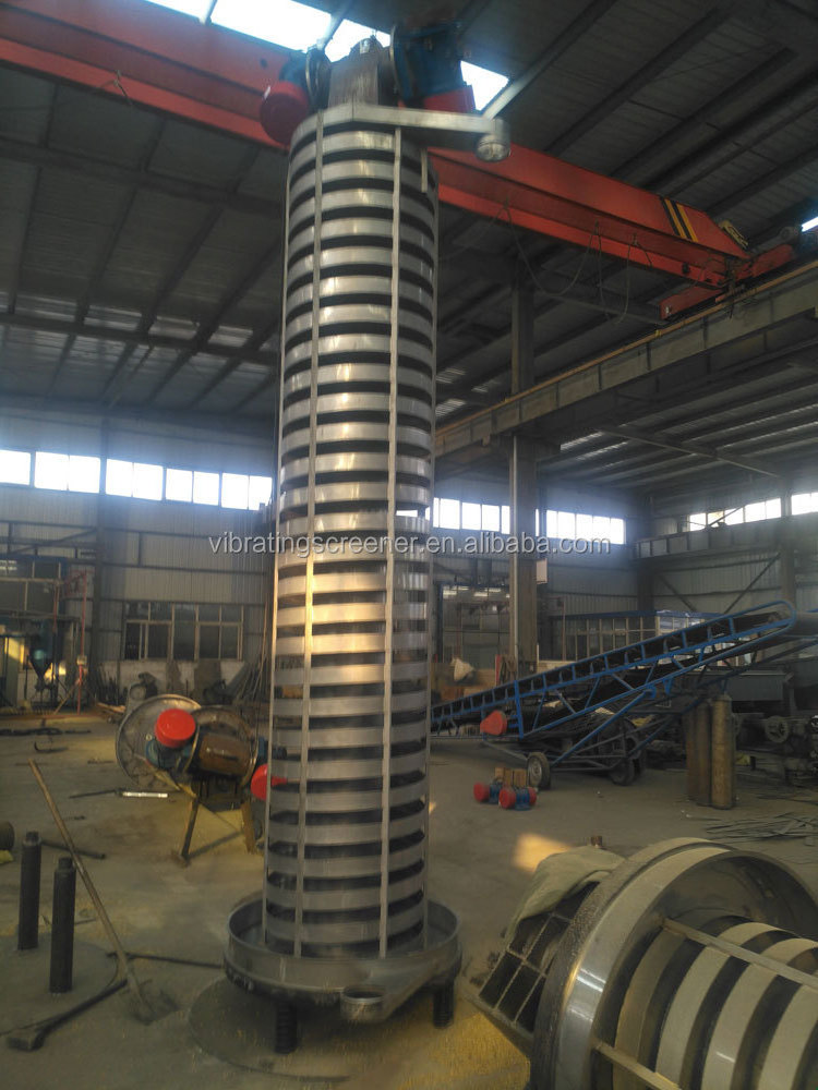 small footprint vertical vibration spiral elevator feeder for food chemicals plastic rubber grain distillers grain