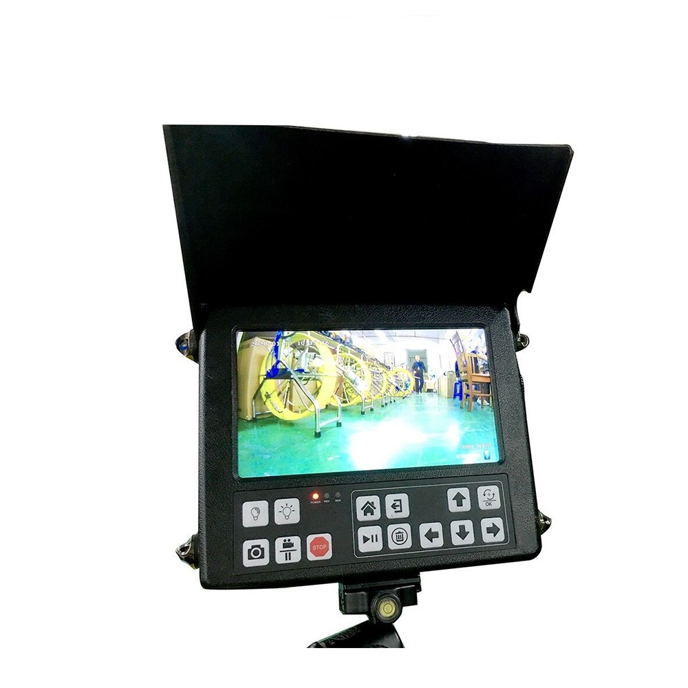 HD pan tilt pipe inspection and deep water well detector 8inch DVR control unit , Industry inspection Dual rotation camera head