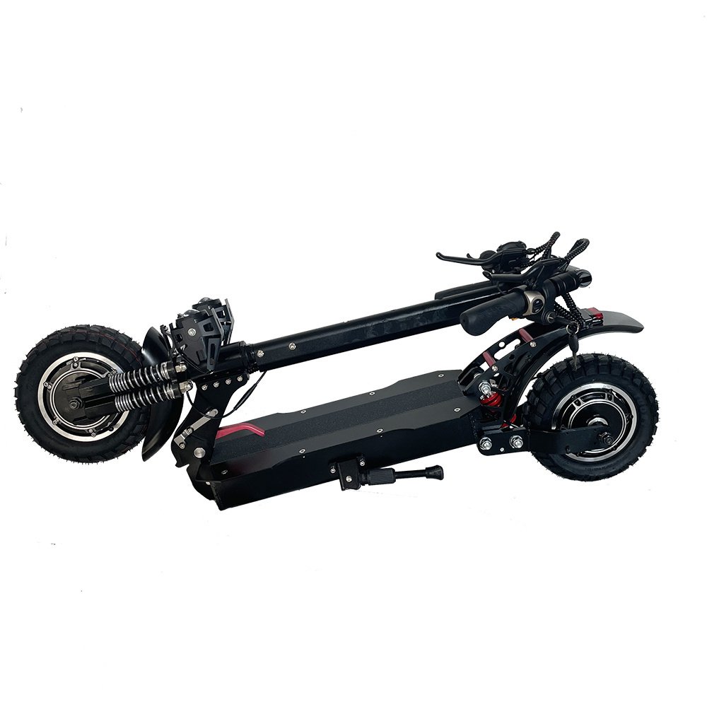 Maximum mileage of electric scooter 65km 10-inch cross-country tires 48V 2400W dual-motor adult folding outdoor electric scooter