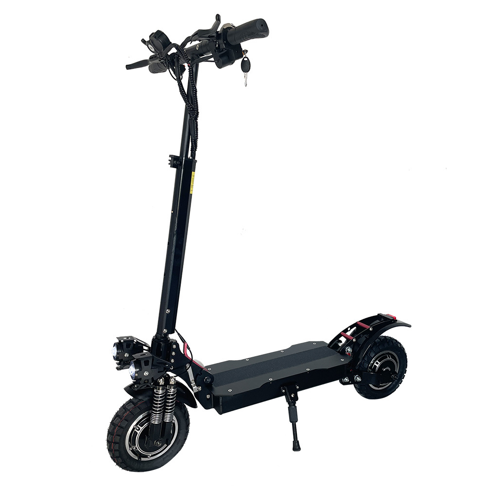 Maximum mileage of electric scooter 65km 10-inch cross-country tires 48V 2400W dual-motor adult folding outdoor electric scooter