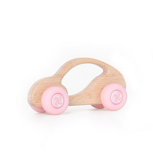 Hot Sale Baby Teether Beech Wood Teething Car Toy Unique Design Educational Baby Wood Toy