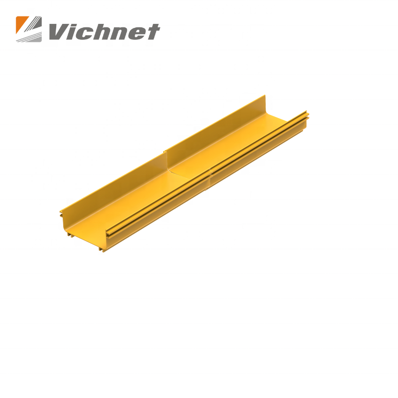 China Made Channel Type PVC Raceway Latest Yellow Plastic Cable Tray 120/240 Fiber Duct