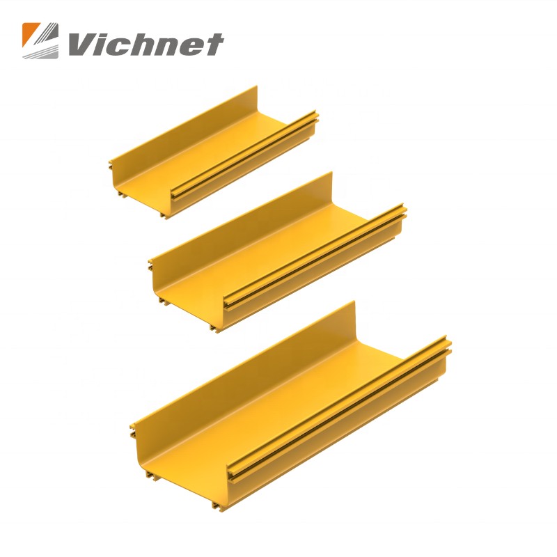 China Made Channel Type PVC Raceway Latest Yellow Plastic Cable Tray 120/240 Fiber Duct