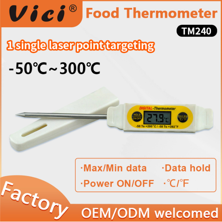 vici TM240 LED Display Electronic Plastic Food Thermometer with Stainless Steel Probe