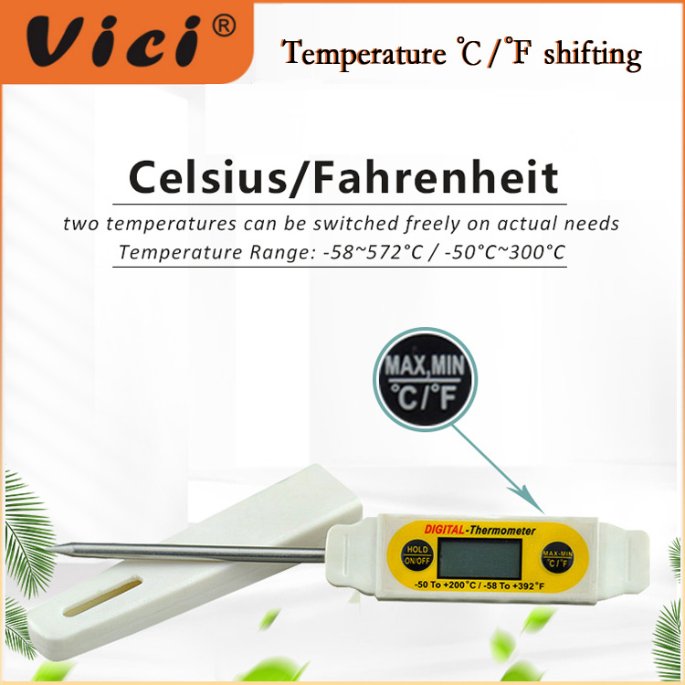 vici TM240 LED Display Electronic Plastic Food Thermometer with Stainless Steel Probe