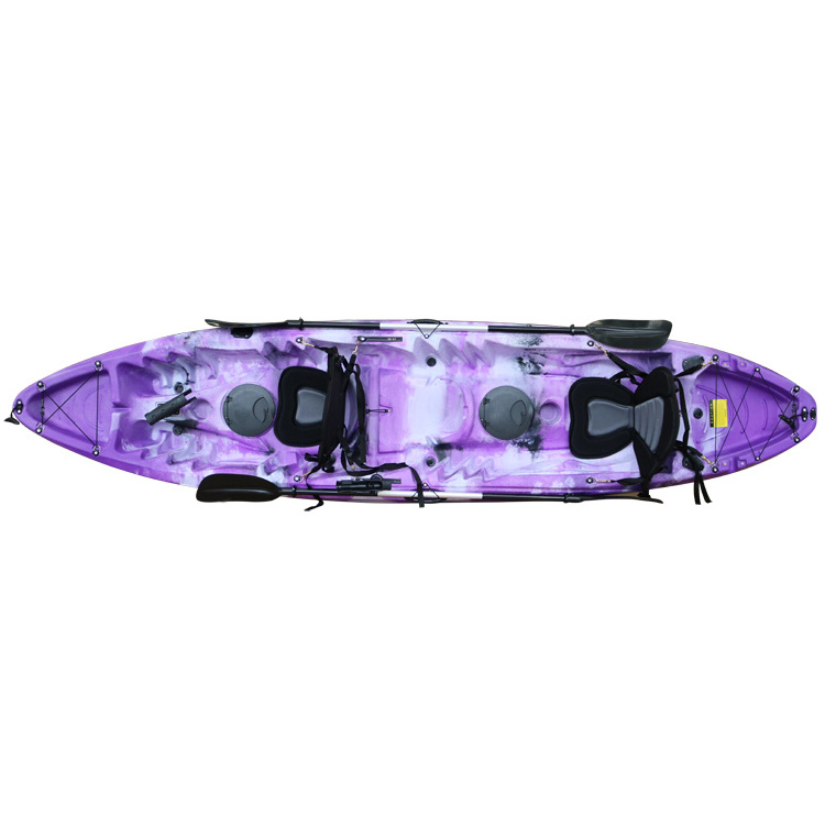 2 Person 3 Person Kayak 12ft Sit On Top Paddle Kajak Fishing tandem kayak, with trolling motor rent business gulf canoe for sale