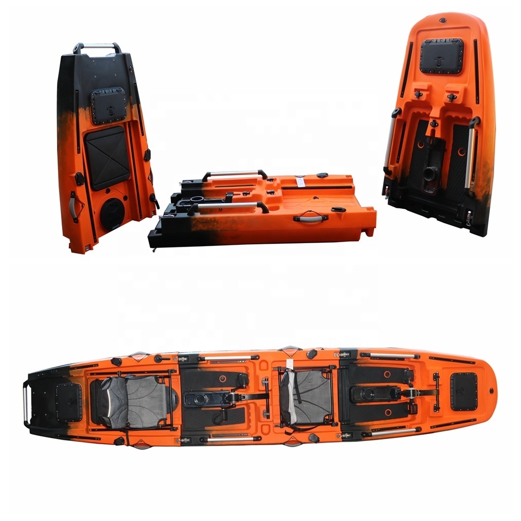 Vicking 14.5ft 2 person Modular fishing Kayak three section Detachable Pedal Drive Kayak Easy to disassemble and transport