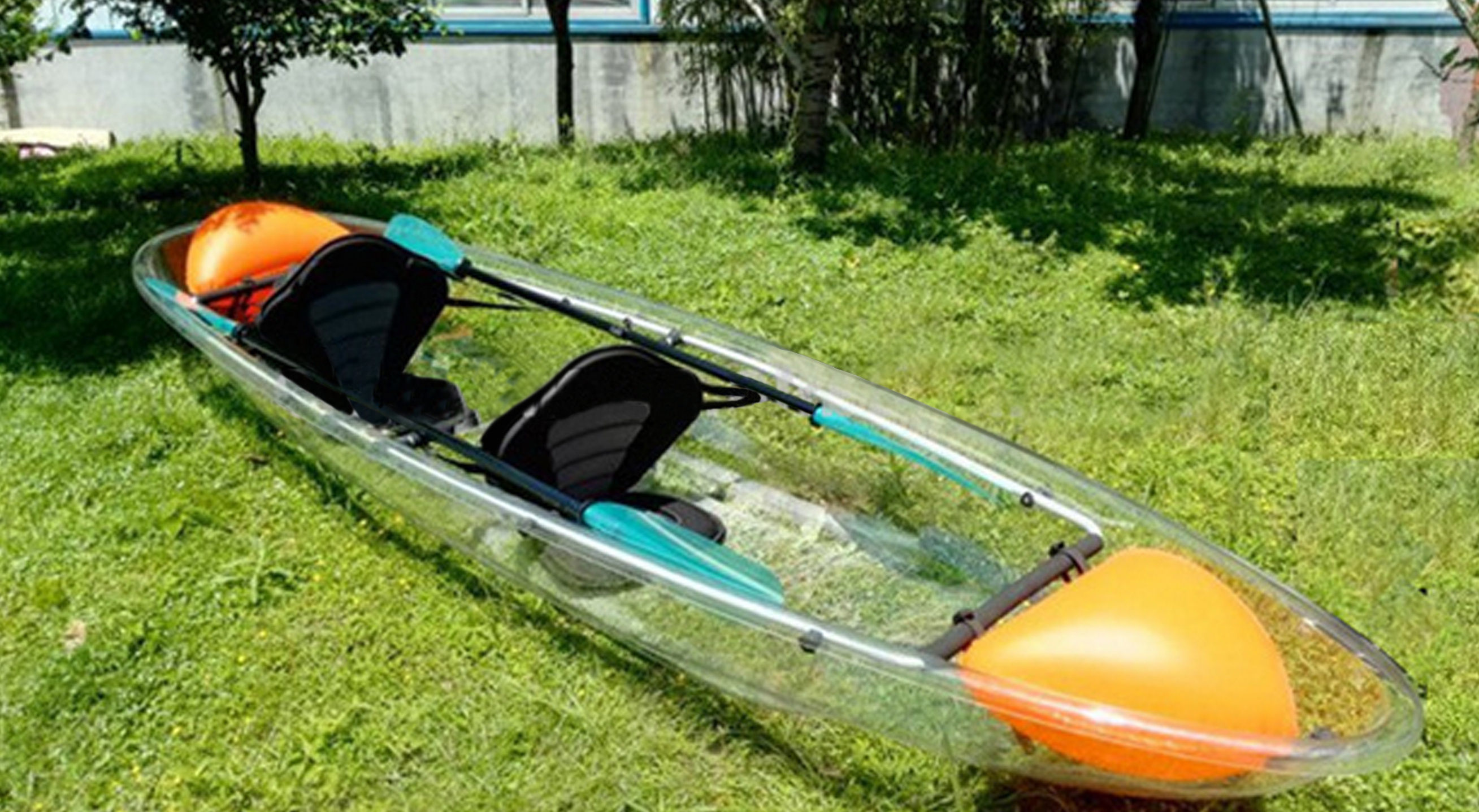 Kayaks Transparent with Paddles PC Glass Bottom Crystal Kayak 11ft Canoa Leisure Transparent Canoe Lakes & Rivers & Ocean Ltd.