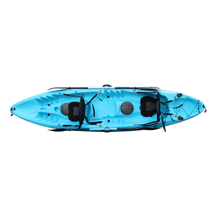 2 Person 3 Person Kayak 12ft Sit On Top Paddle Kajak Fishing tandem kayak, with trolling motor rent business gulf canoe for sale