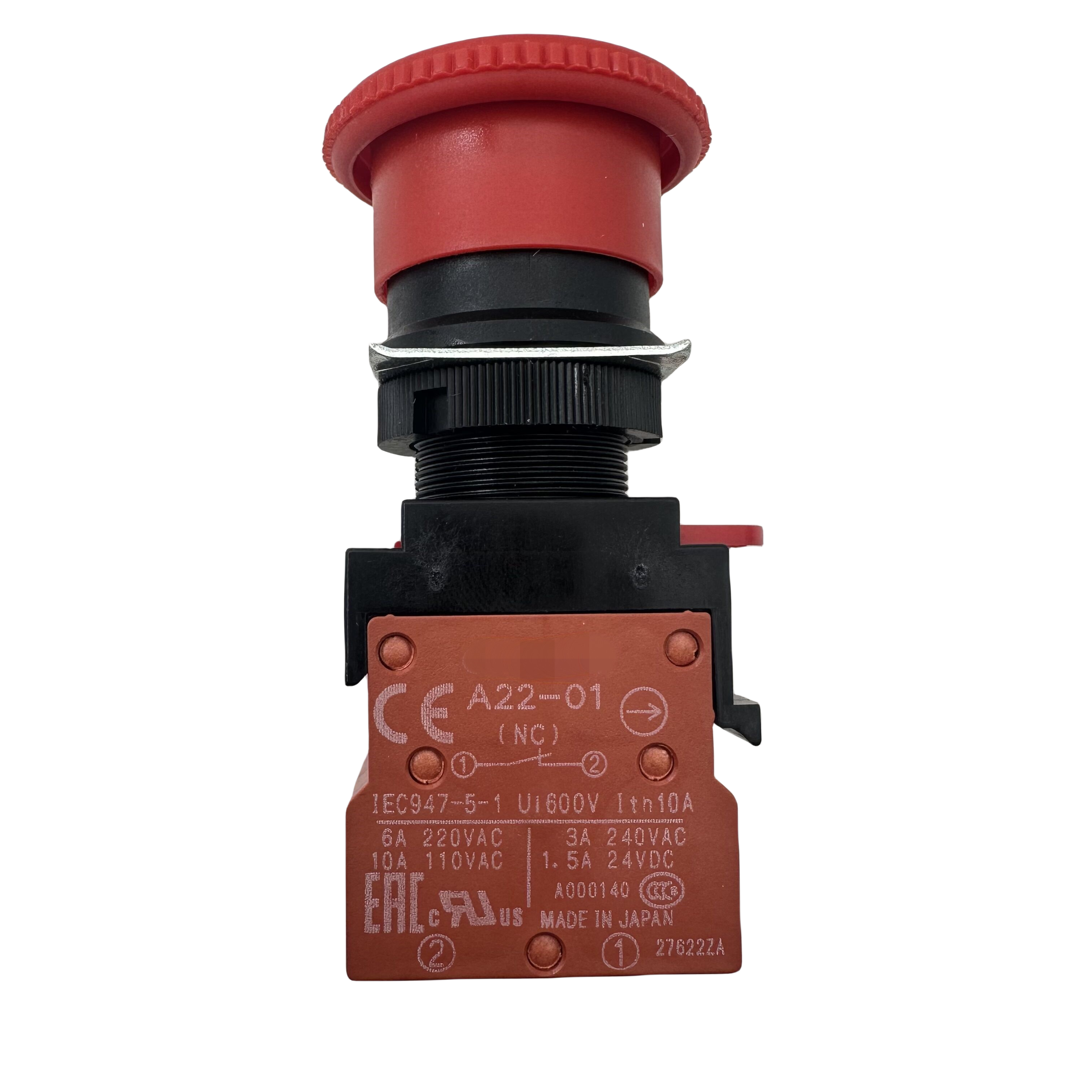 VICKO A22E-M-01 A22-01 SWITCH PUSH SPST-NC 10A 110V Switches Safety Emergency Stop Button Switch