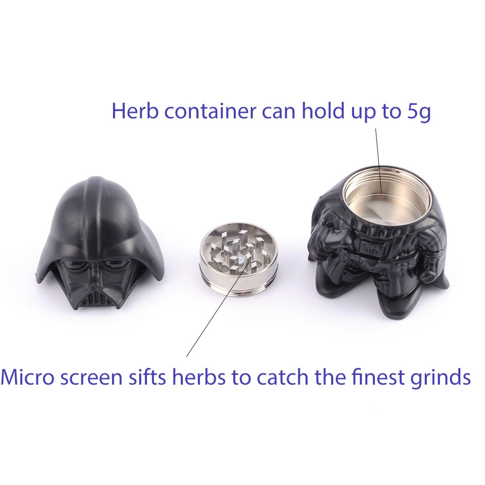 New Novelty Unique Design Funny Metal Zinc Alloy Animated Cartoon Darth Vader Tobacco Herb Grinder