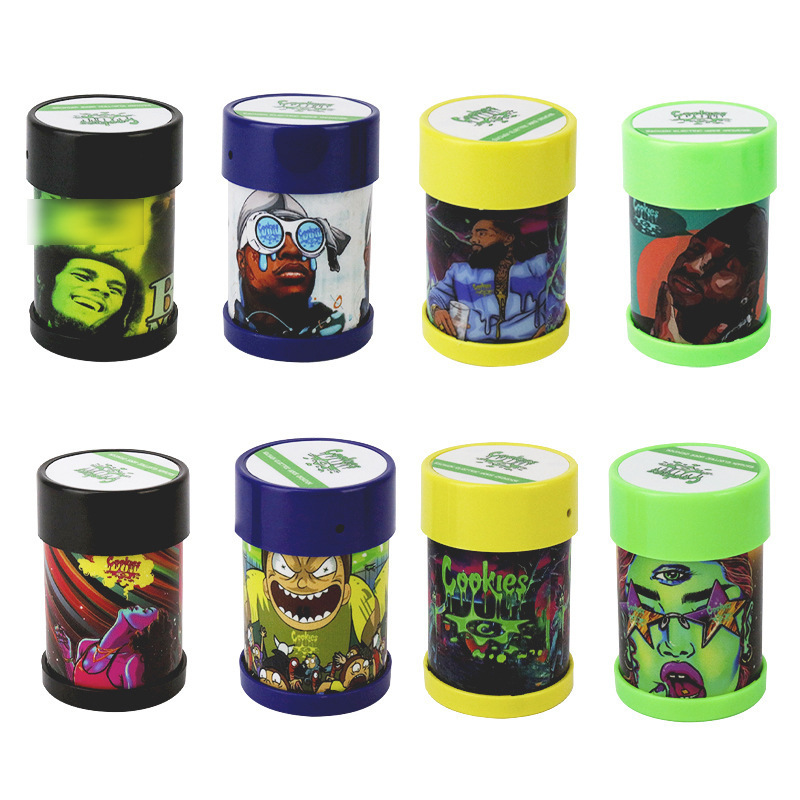 Wholesale Portable Chargeable Plastic Electric Herb Grinder Custom Logo Automatic Dry Spice Tobacco Grinder