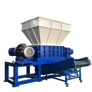 Used car motorcycle Tyre recycling waste rubber tires products crushing double shaft shredder machine for sale