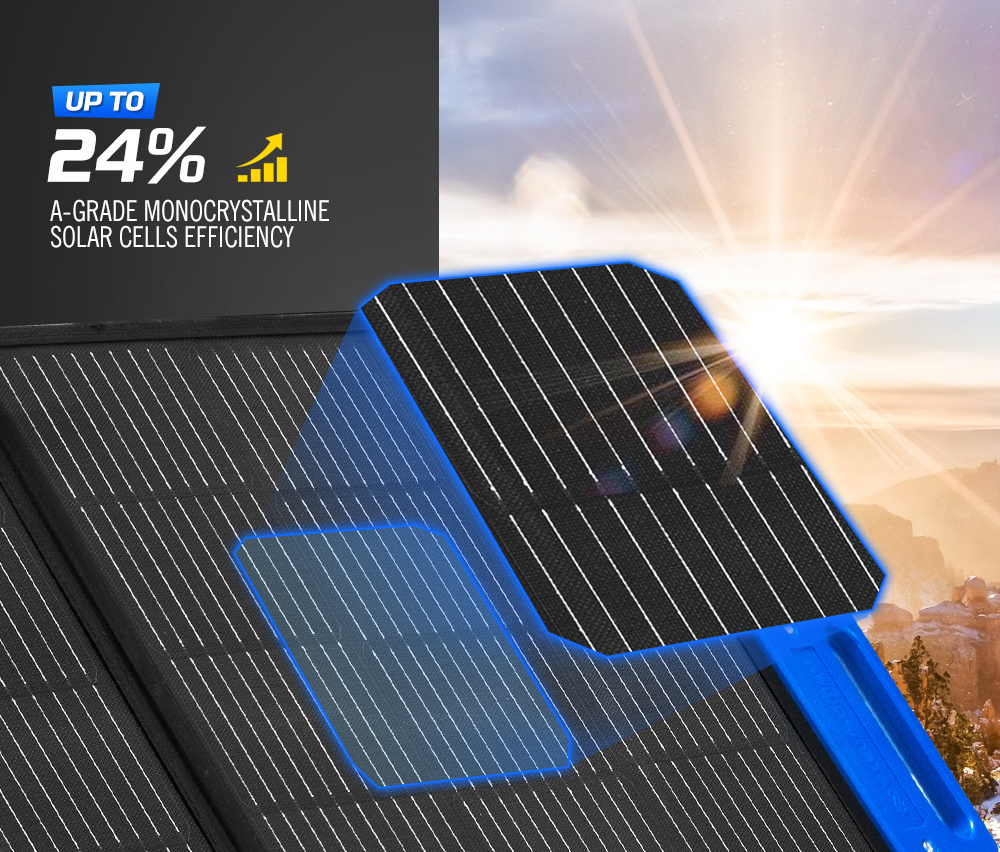 ATEM POWER Super Light 200W Portable Solar Panel Camping Foldable Solar Blanket For Battery Phone Laptop USB DC Charge