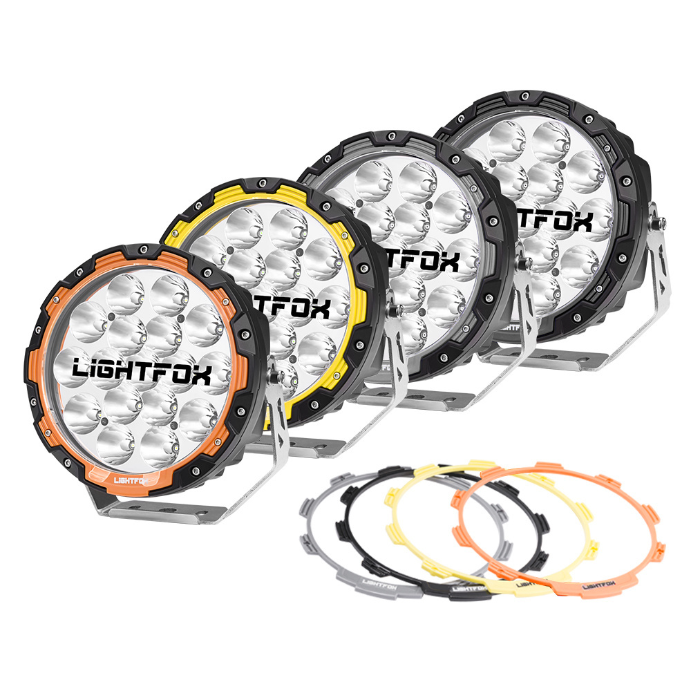 LIGHTFOX 7 Inch Offroad 4x4 Spot Light Round 7'' Led Driving Lights LED Work Light Lamp For 4x4 Car Motorcycle SUV ATV Truck