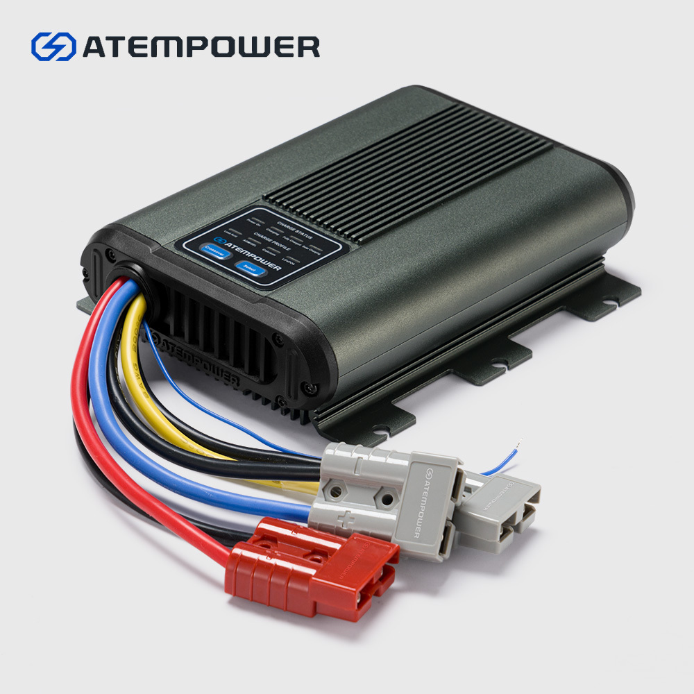 ATEM POWER 12V 25A 40A 60A Dual Battery System Smart DC to DC Battery Charger With Solar MPPT For Car