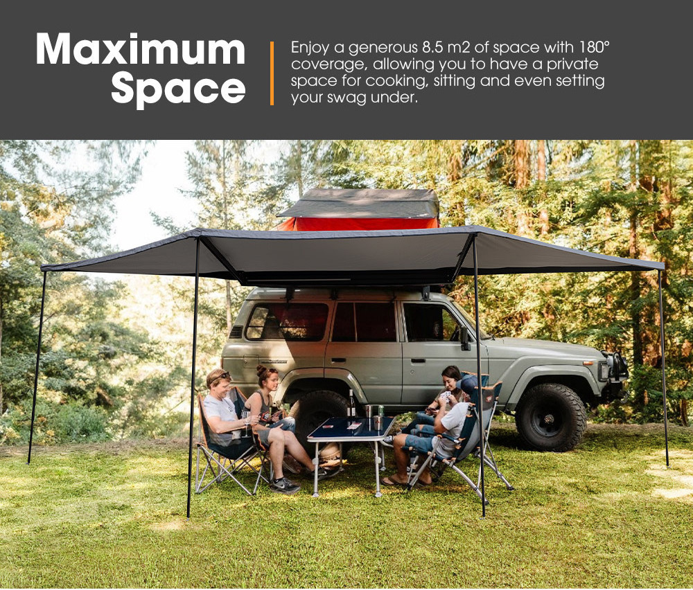 SAN HIMA 4x4 180 Degree Car Side Awning Freestanding Batwing Waterproof Free-standing Awning