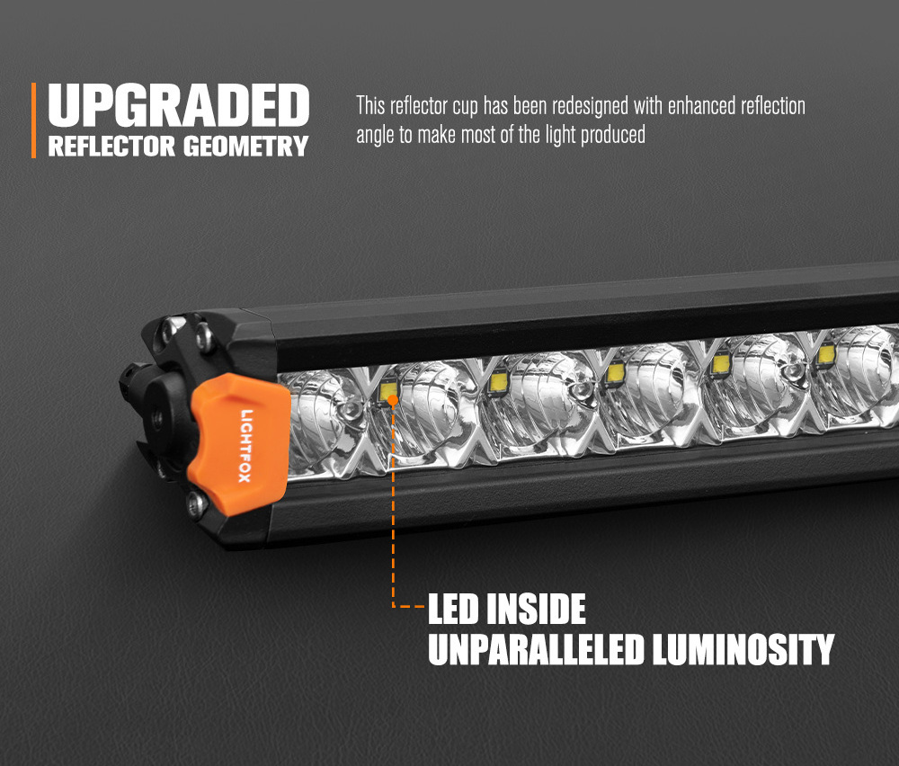 LIGHTFOX 100W IP68 Offroad 4x4 Car 40 inch Single Row LED Light Bar For Offroad