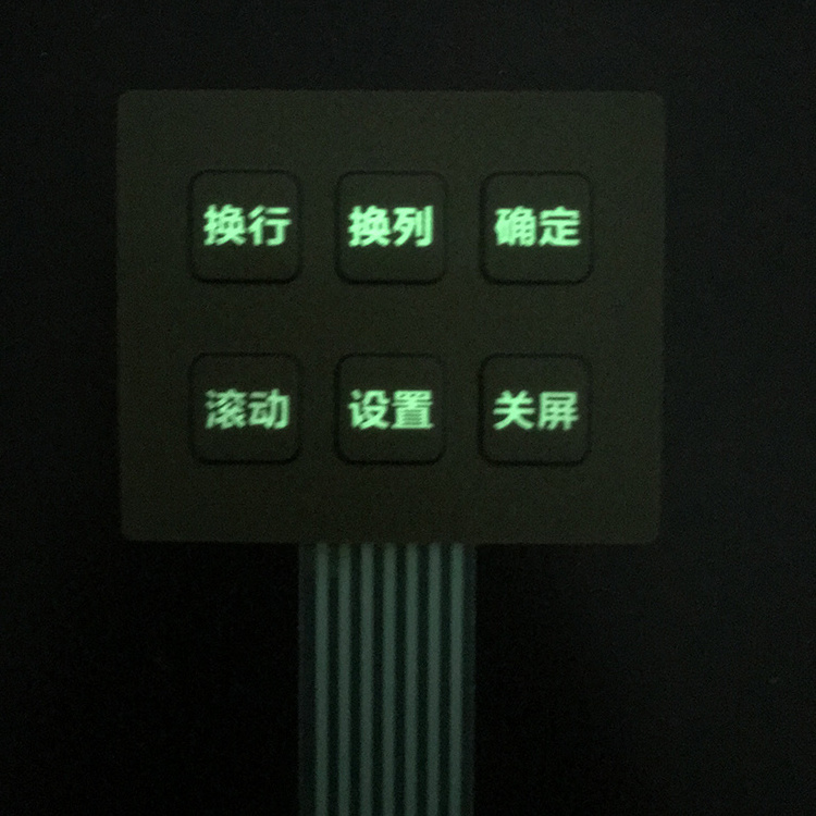 Customized led keypad membrane switch with touch panel el backlight illuminated membrane switch cutting thin foil panel