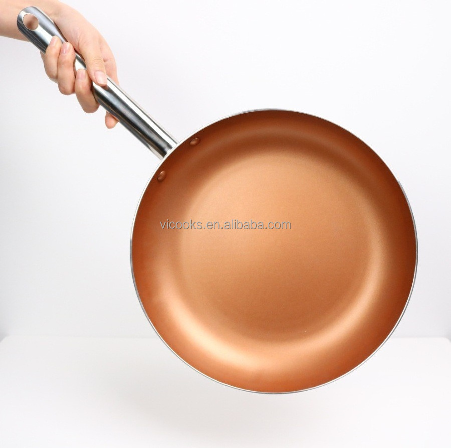 30cm frying pan copper hammered frypans aluminium cookware with induction bottom