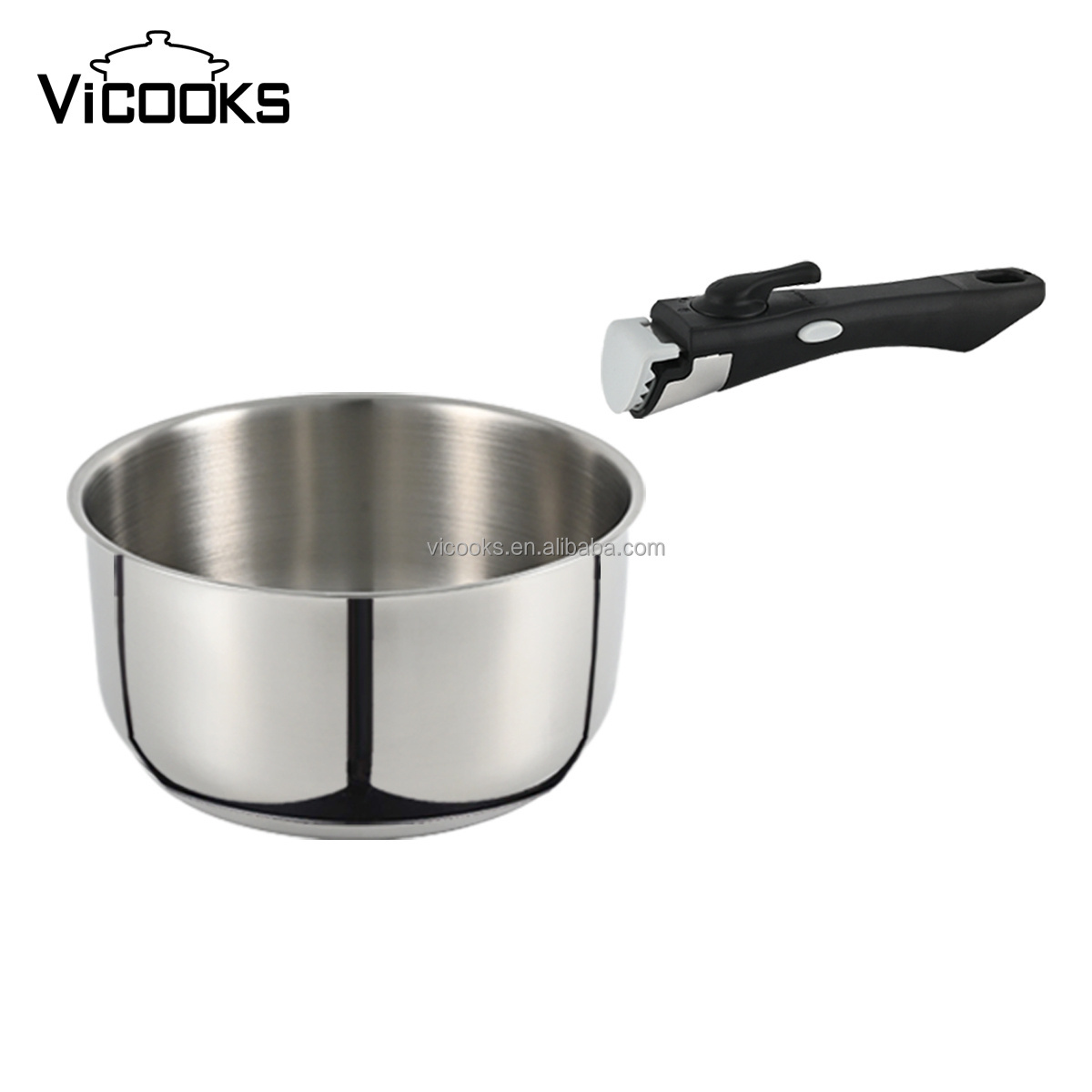 4pcs sets non stick castamel cookware stainless steel frying pan set removal handle skillet pan