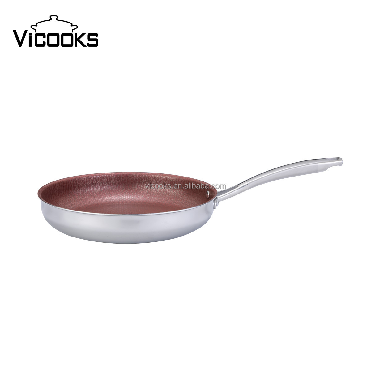 Strong Cookware 3-layer Bottom triply Stainless Steel Frying Pan kitchen Cooking Non Stick Frying Pan