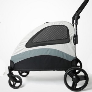 Large Pet Dog Stroller Pet Jogger Wagon Foldable Dog Cart with 4 Wheels Breathable Animal Stroller