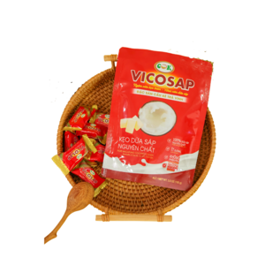 Macapuno Jelly Candy High Quality Lightly Fatly Coconut Delights Cocoa Coconut Candy Bag Made In Vietnam Manufacturer