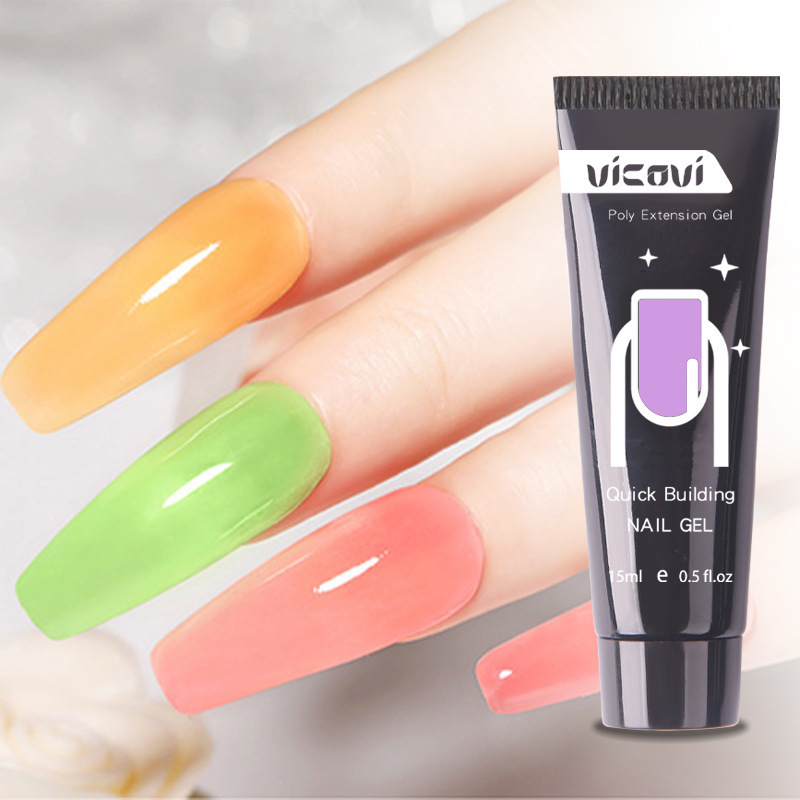 2023 Wholesale 15ml professional 12 colors Temperature changing acryl nail extension builder acrylic Crystal poly gel