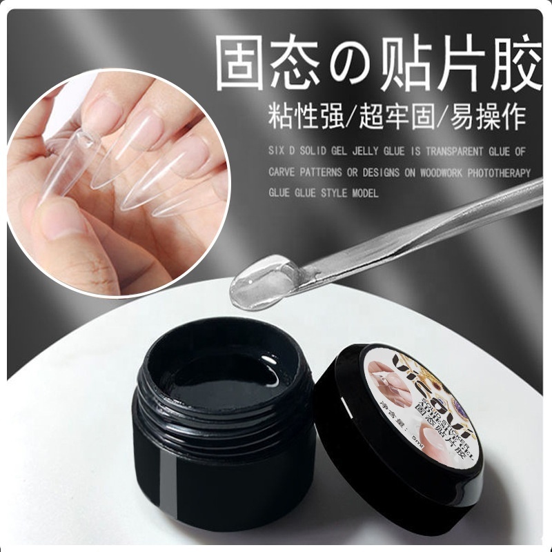 Clear Nude Gummy Solid Nail Tips High Quality Long-Lasting False Gel Nail Extension with Premium Nail Glue