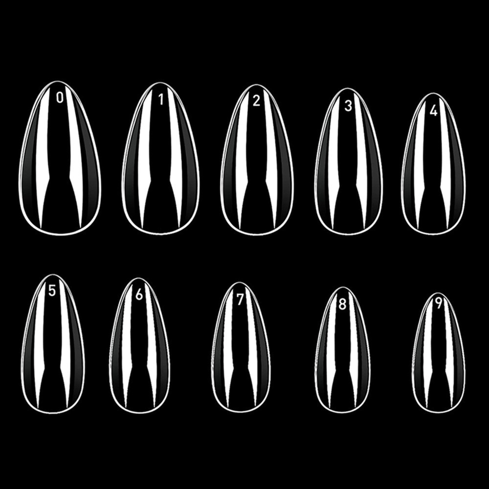 ABS 240Pcs Box Short Almond Nail Tips Gel Tips Ultra Clear Coffin Treaceless Full Cover Short Almond Press On Nail