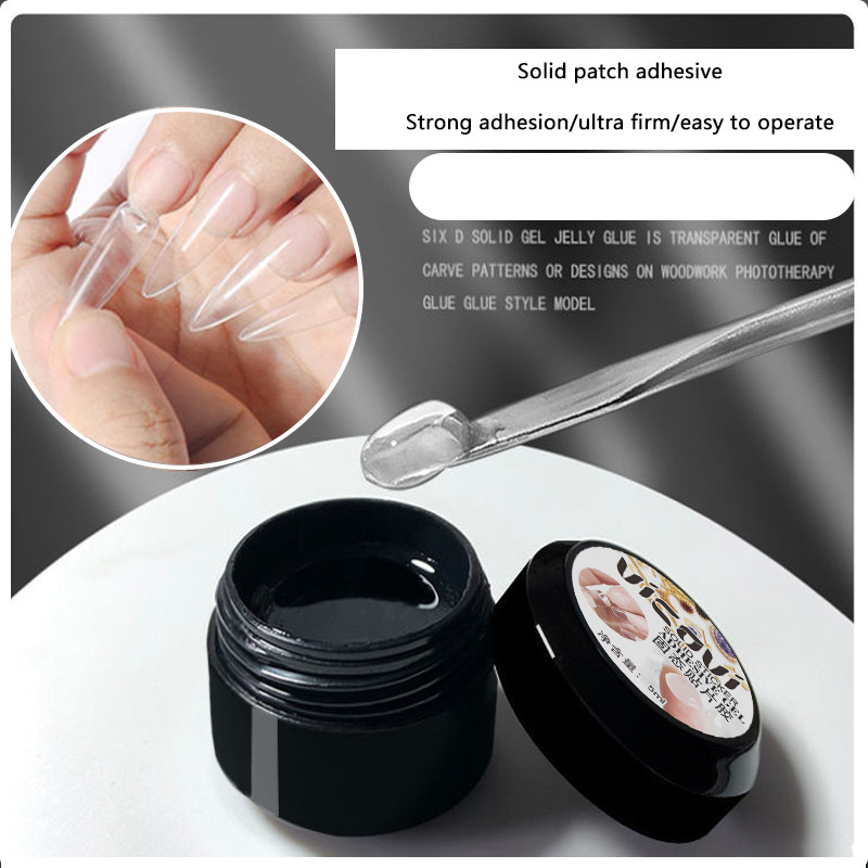 Foreign Trade UV Nail Beauty Plastic Adhesive Carved Gel Q Elastic Gummy Solid Patch Glue for Phototherapy Nail Art