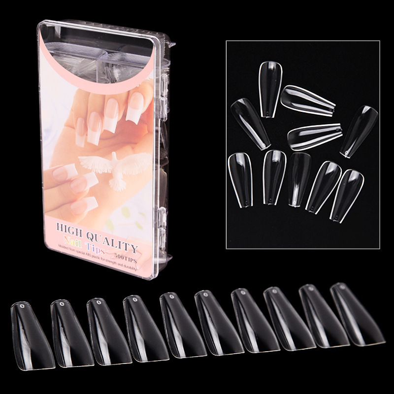 2023 new cross-border sales nail art free DIY traceless flat head ballet T tread false nails 600Pcs/Box nail salon supplies