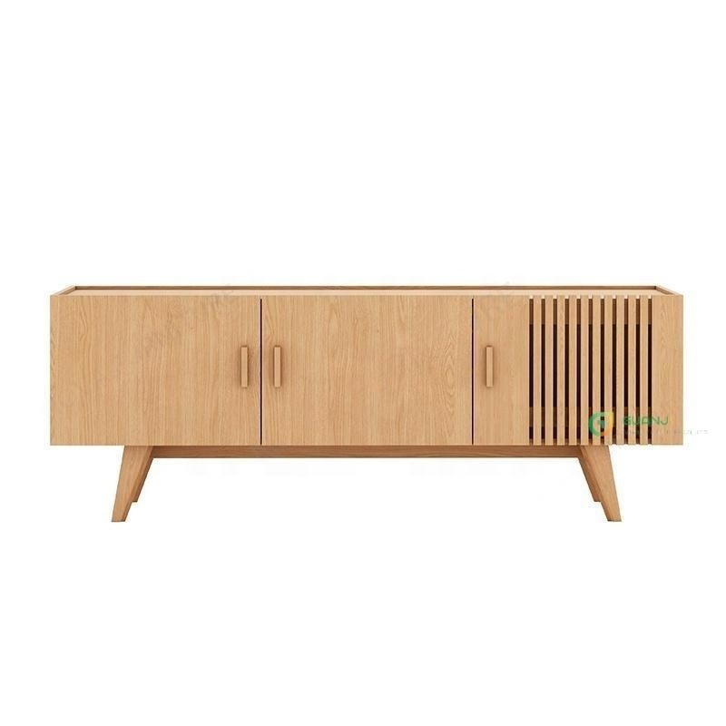 Guanji Furniture OAK cherry wood Nordic Tv Cabinet Minimalist Modern Wood TV Stand Cabinet