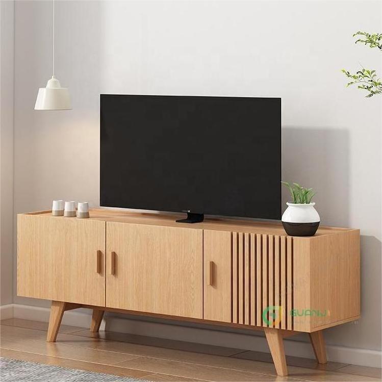 Guanji Furniture OAK cherry wood Nordic Tv Cabinet Minimalist Modern Wood TV Stand Cabinet