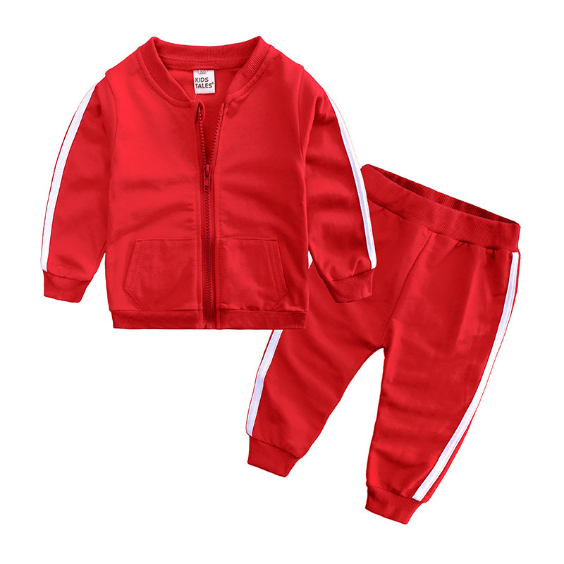 2021 Summer Custom Logo Wholesale Children Clothing Long Pants Two Piece Cotton Kids Sweatsuit Sets