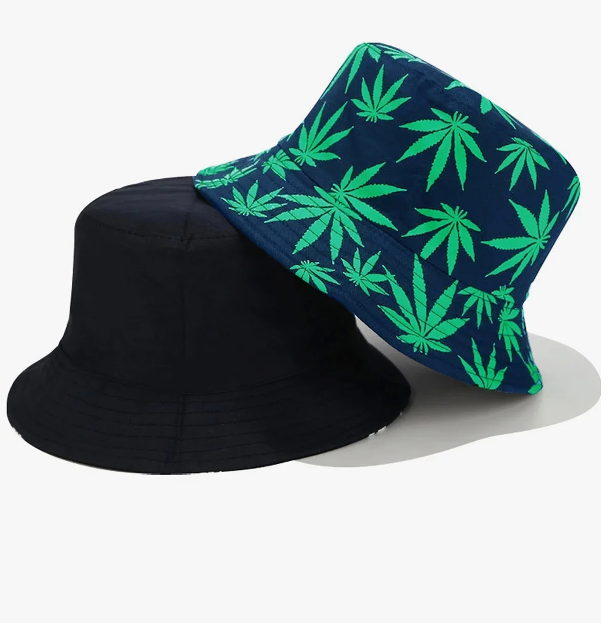 Cotton Printed Bucket Hat Folding Sun Protection Double-sided Wear Wide Brim Unisex Sun Hat For Vacation