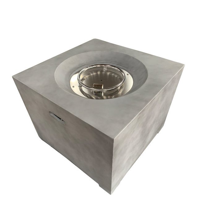 Square Concrete Propane Gas Fire Pit Coffee Table