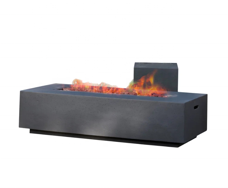 Rectangular 58'' Concrete Propane Gas Fire Pit Table