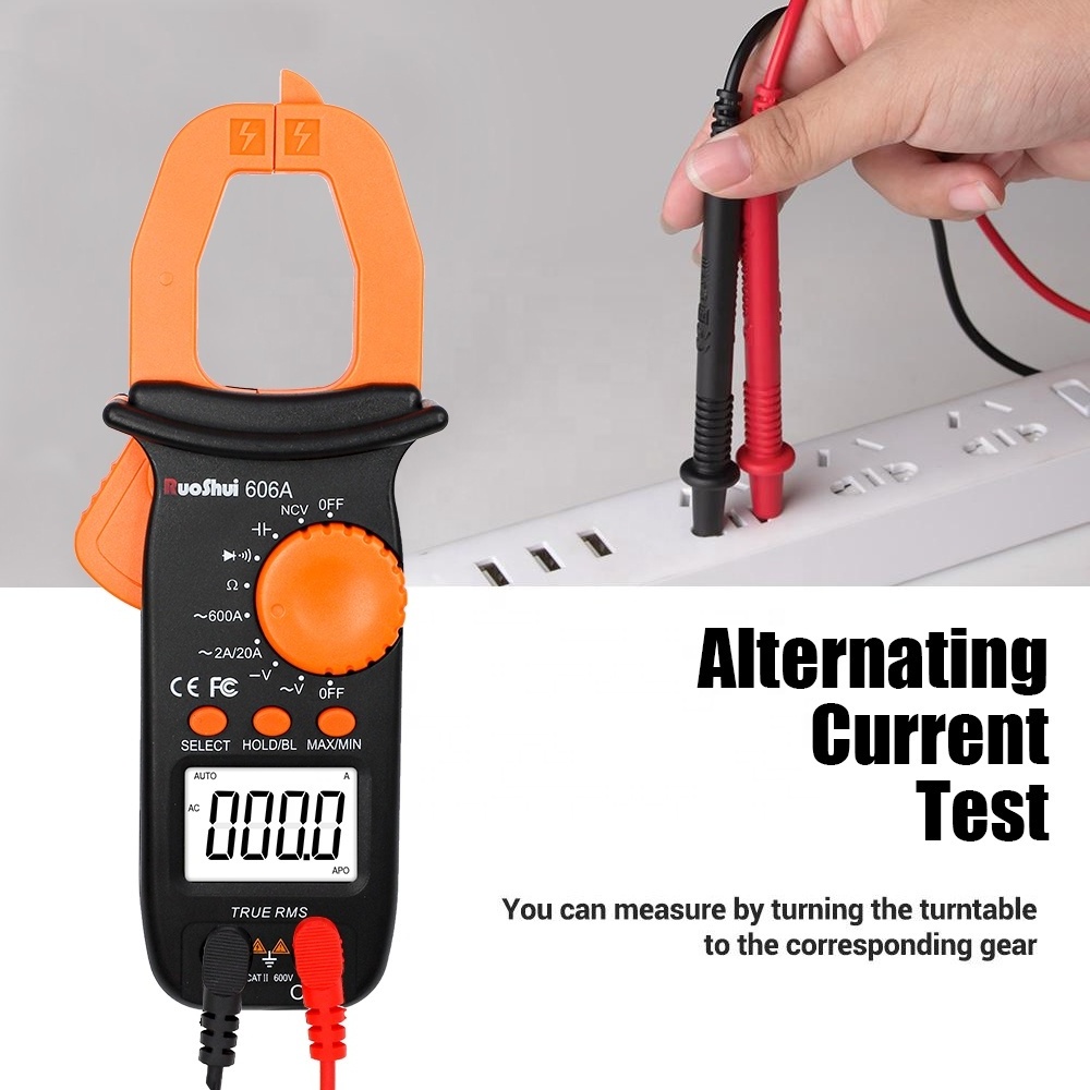 RuoShui 606A  Digital Clamp Multimeter  AC DC Voltage AC Current Amperimetro Electrical Pens Ampermetre For Sale