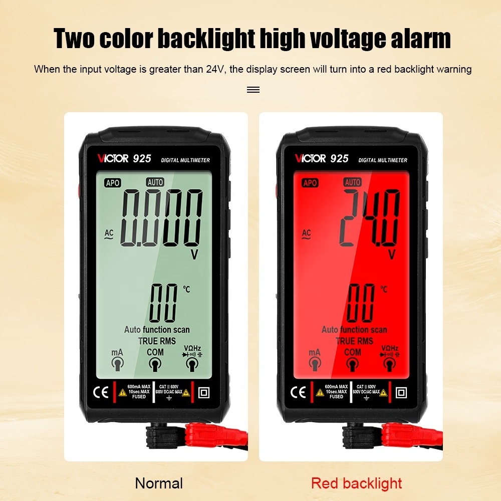 Smart Digital Multimeter VICTOR 925 9999 Counts True RMS Auto Rechargeable Capacitance Meter Resistance Testers multimetro