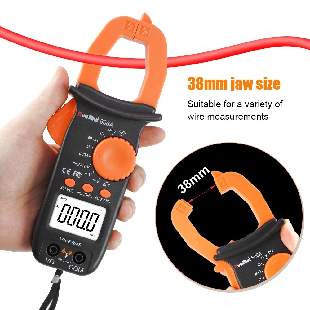 RuoShui 606A  Digital Clamp Multimeter  AC DC Voltage AC Current Amperimetro Electrical Pens Ampermetre For Sale