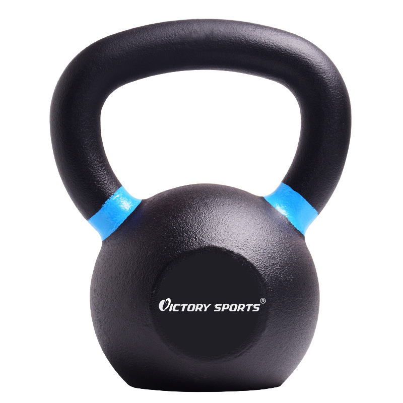 Gym Bodybuilding Equipment 32kg Powder Coating Iron Black Kettlebell for Men Women