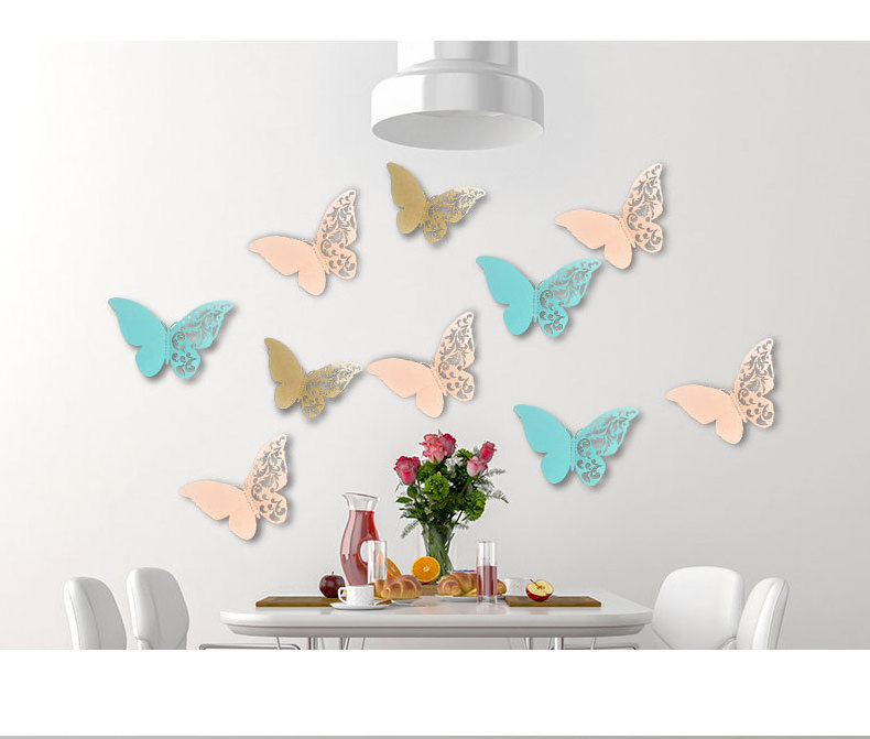 High Quality 3D Hollow Paper Wall Sticker 3d wall decal Wedding party decoration background butterflies