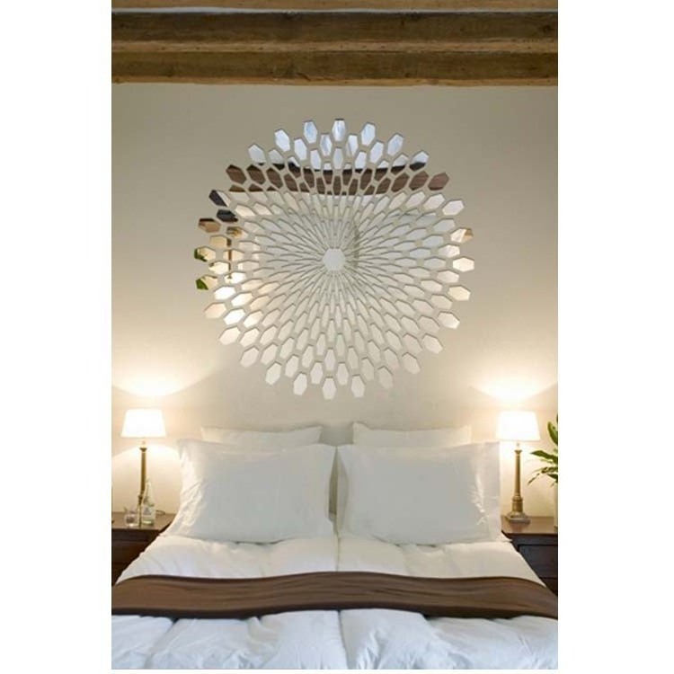 DIY Round Acrylic Sunflower Mural Mirror Wall Sticker For Hotel Home Decal Bedroom Living Room Decoration